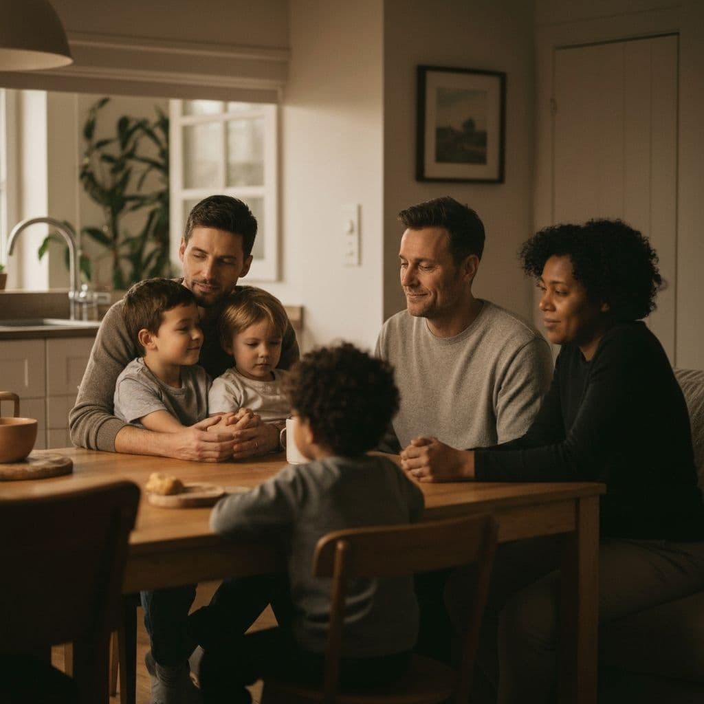 Family connecting at home
